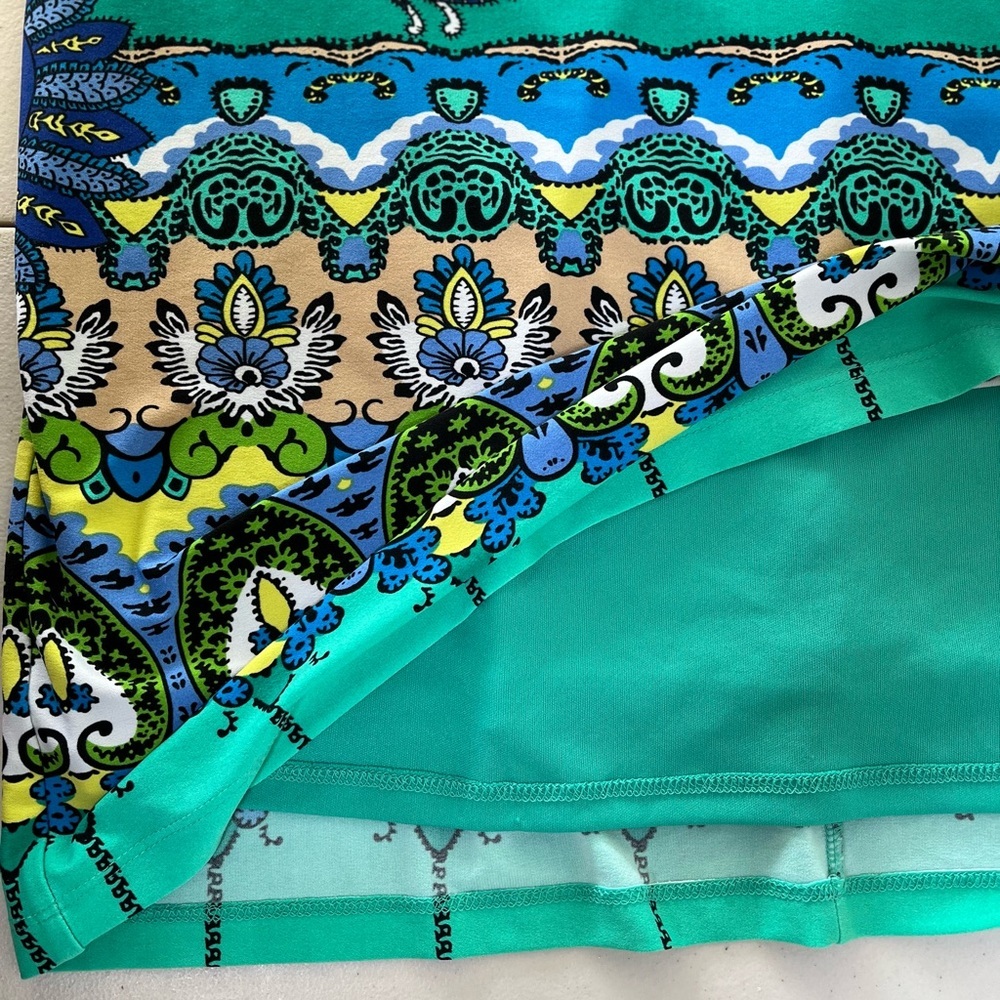 Ronnie Nicole Elegant Paisley Print Green Dress. Size 16 - Picture 7 of 14